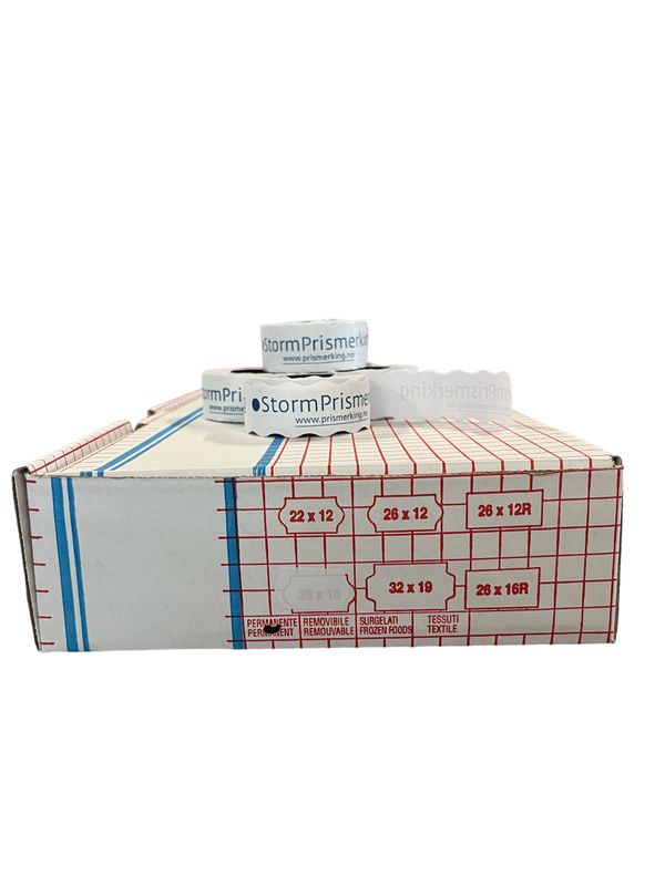 Prisetikett 26x16mm Hvit (2616-01)